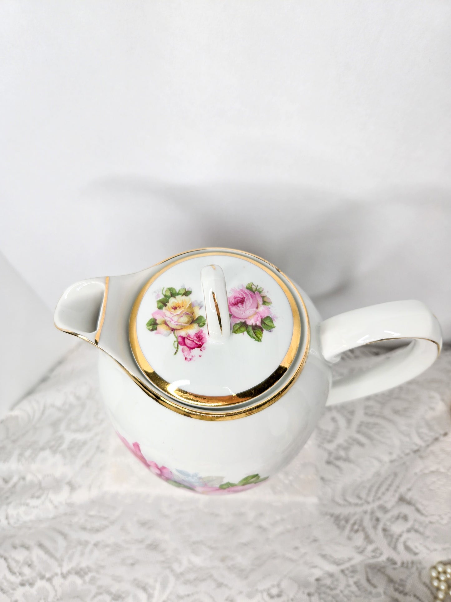 Vintage Rose Teapot