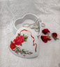 1984 Red Rose Heart Trinket Box