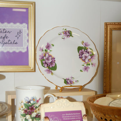 Scalloped Violets Bone China Plate