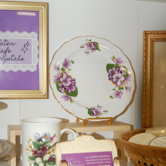 Scalloped Violets Bone China Plate
