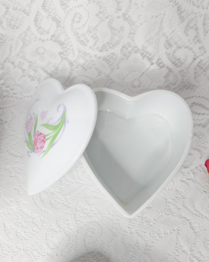 1990s Tulip Heart Trinket Box